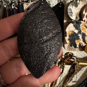 Elegant Black Textured Earrings